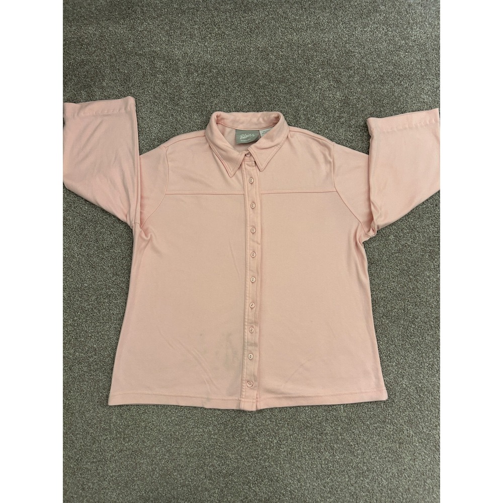 Modest Blair Button Up Shirt Womens Medium Pink Good 3/4 Sleeve Knit Top 4461024